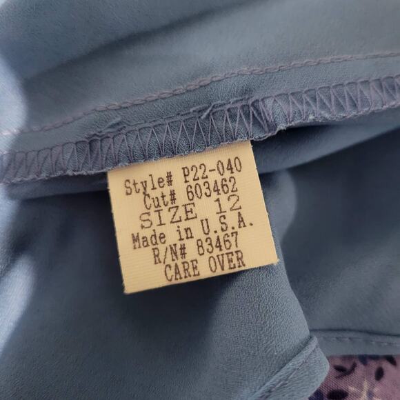 Mica Midi Slip Dress Purple Milkmaid Vintage Floral Sheer Chiffon 90s Medium - Picture 11 of 15